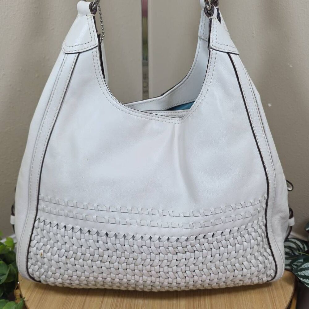 Coach Madison Maggie Woven Leather Shoulder Bag A1369-23385 with Matching Wallet - Picture 6 of 16
